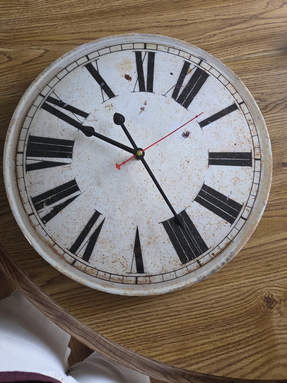 Vintage-Style Roman Numeral Wall Clock in White & Black